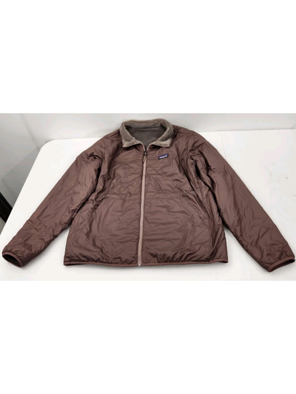 Patagonia Reversible Recycled Sherpa Jacket Men Large Full Zip Quilted 20430
